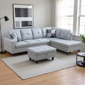 Couches for Living Room Modern L Shaped Couch Comfy Linen Fabric 3 Pieces by LynginsCreativeLife