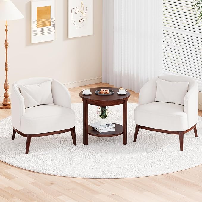 Small Round Wood Coffee Table - Image 3