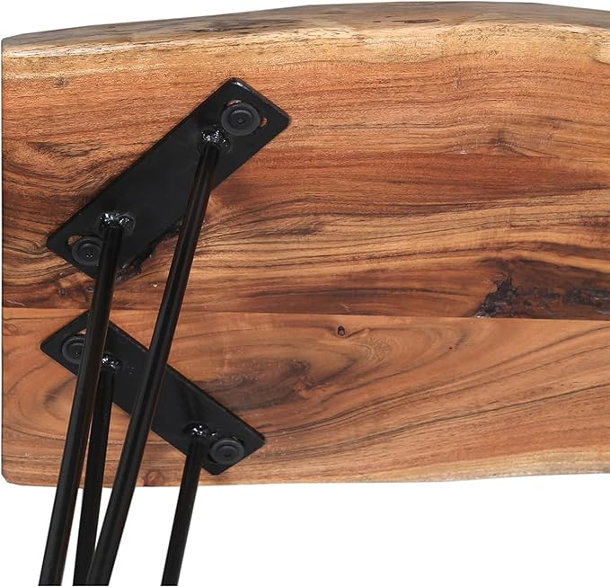 Alaterre Furniture 36-Inch Live Edge Wood Bench – Natural Acacia Wood Top - Image 13