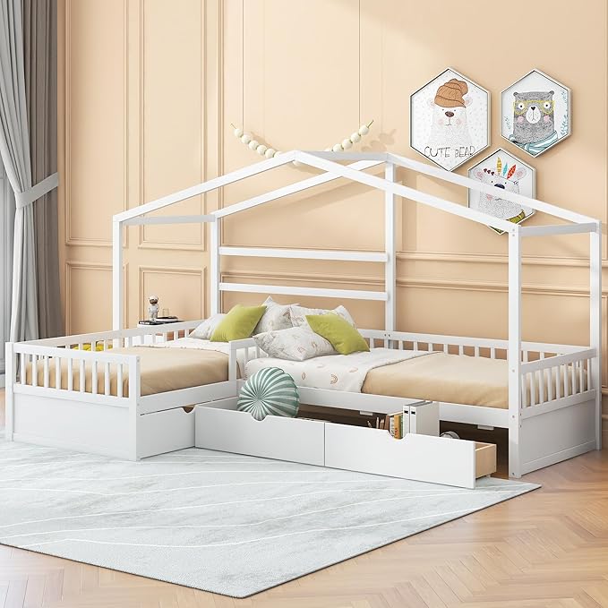 Twin Size House Platform Bed by Unknown