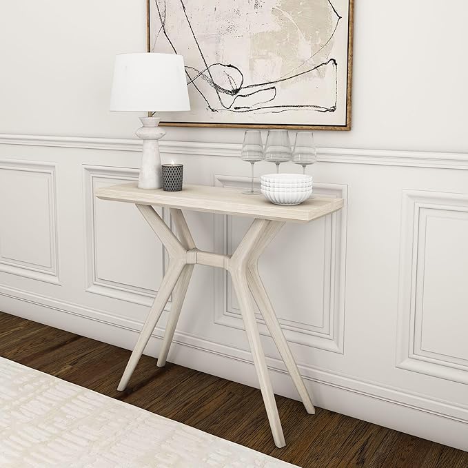 Plank+Beam Verso Console Table, 36 Inch Solid Wood Modern Sofa Table, Narrow by PlankBeam