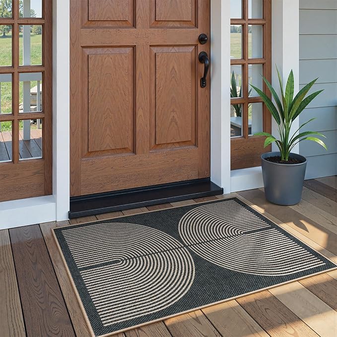 Lahome Rainbow Easy Jute Rug, Farmhouse Non Slip Non Shedding Lightweight by Lahome
