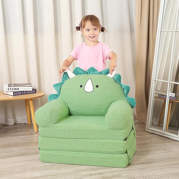 Foldable Kids Sofa, Triceratops Toddler Couch - Image 5