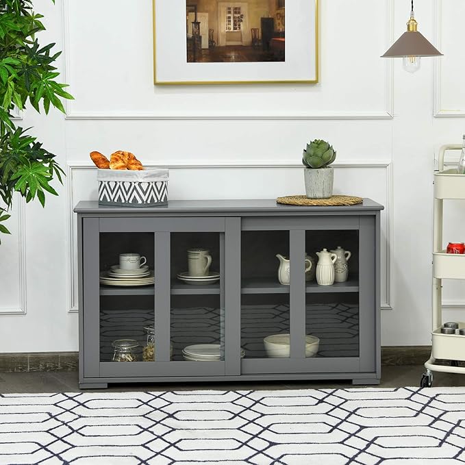 Costzon Sideboard Buffet Cabinet, Wooden Kitchen Storage Cabinet - Image 8