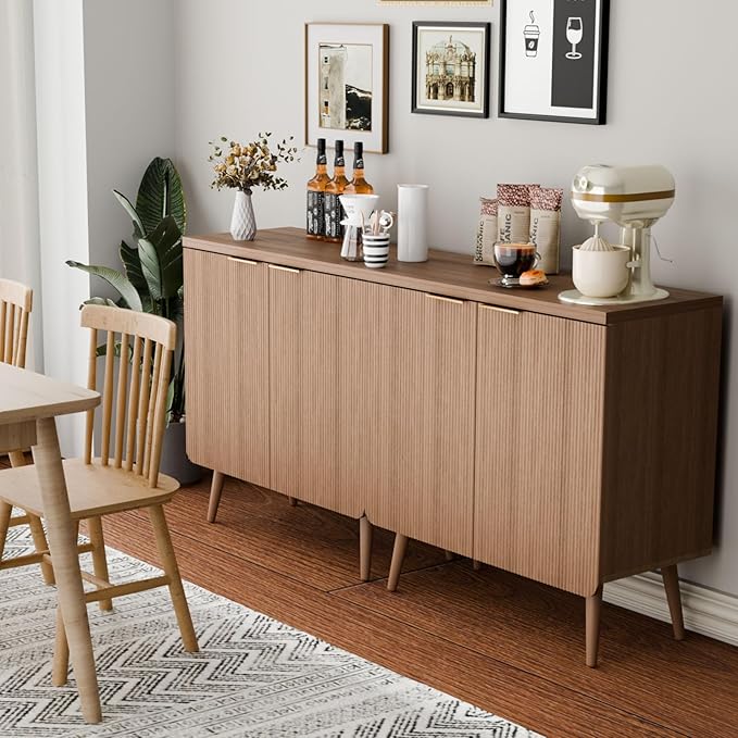 Sideboard Buffet Cabinet with Storage, 2 Doors Wood Entryway Cabinet, Modern - Image 6