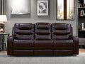 Leather Recliner Sofa Couch, 3-Seater Home Theater Seating Reclining Sofa by FONTOI