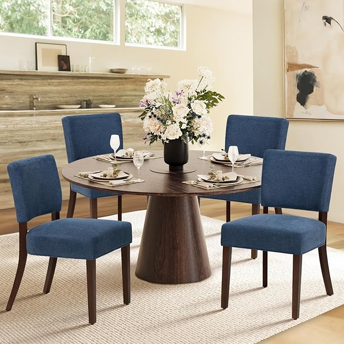 COLAMY Mid Century Modern Dining Chairs Set of 4, Upholstered Kitchen Chairs by COLAMYINC