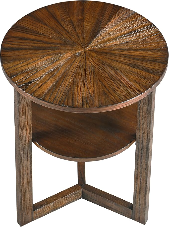 MODERION Round End Table, Rustic Side Table - Image 3