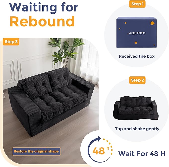 MAXYOYO Bean Bag Chair for Adults, Upholstered Floor Sofa - Image 9