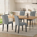 Upholstered Dining Chairs Set of 4, Button Tufted Parsons Dining Chair by WelzonaDirect