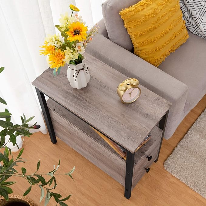 HOOBRO End Table, Narrow Chairside Table - Image 6