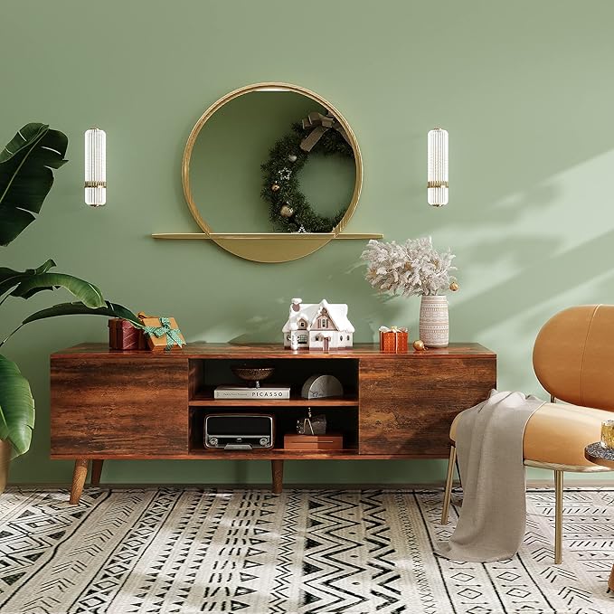 WLIVE TV Stand for 55 60 inch TV, Mid Century Modern TV Console, Entertainment - Image 4