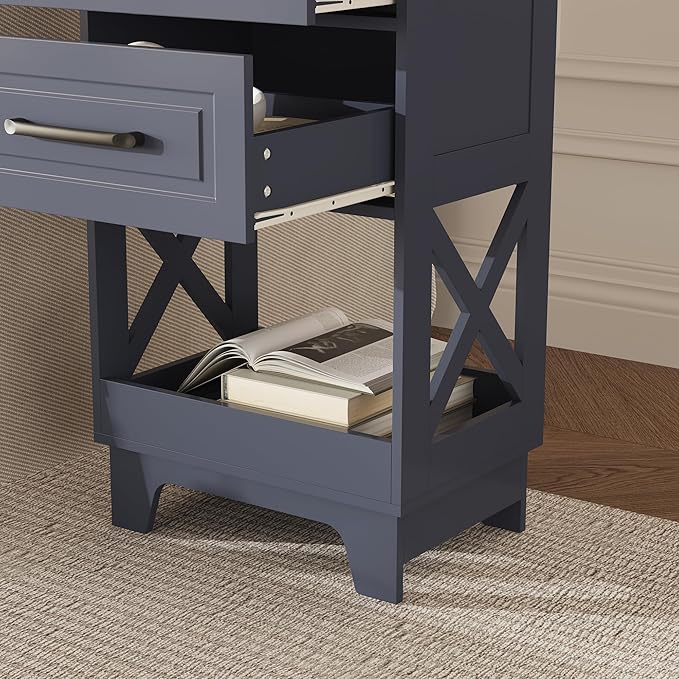 Tall Nightstand Set of 2 Side Table - Image 5