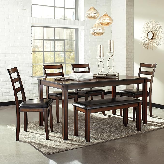 Signature Design by Ashley Coviar 6 Piece Dining Set, Includes Table, 4 Chairs - Image 2
