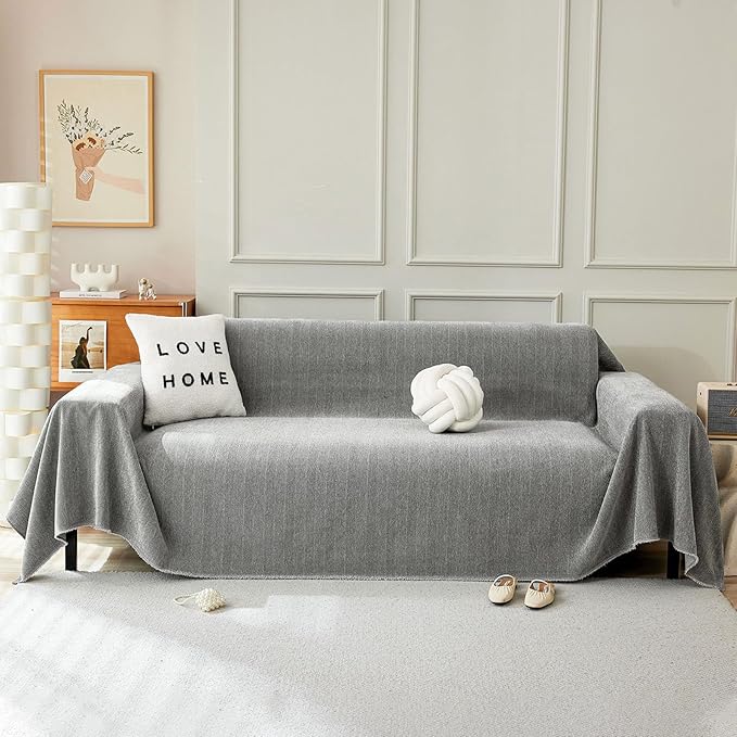 STACYPIK Soft Dark Gray Couch Cover by STACYPIK
