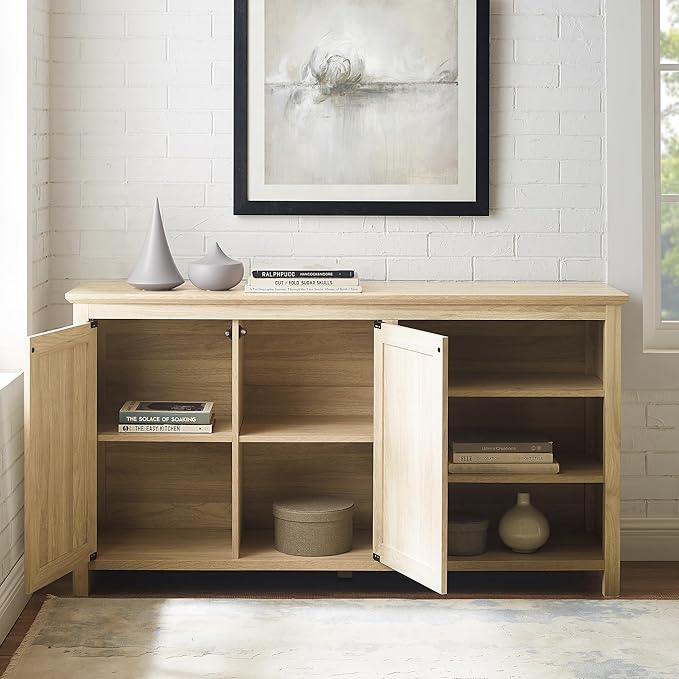 Walker Edison Modern Wood Grooved Buffet Sideboard - Image 6