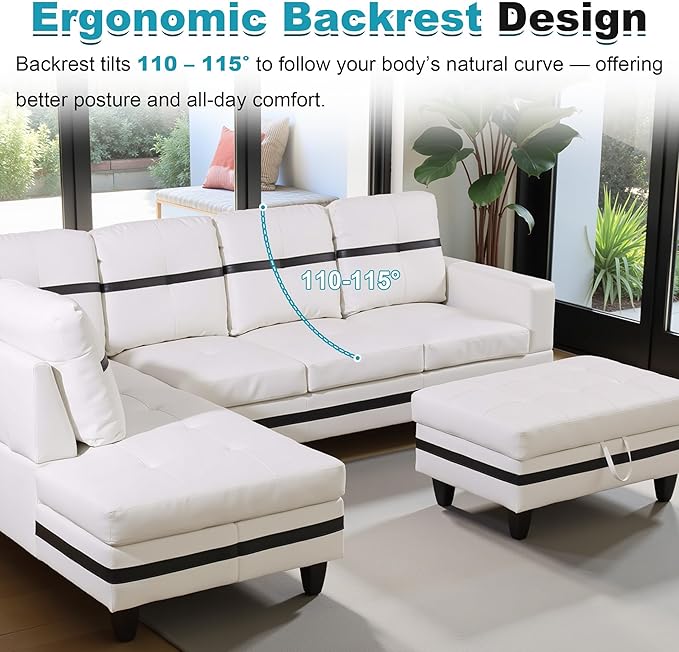 103.5" Oversized Sectional Couch, L Shaped Couch - Image 6