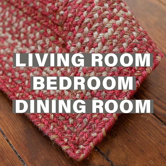Homespice Apple Pie Jute Red 4x6' Braided Area Rug - Image 8