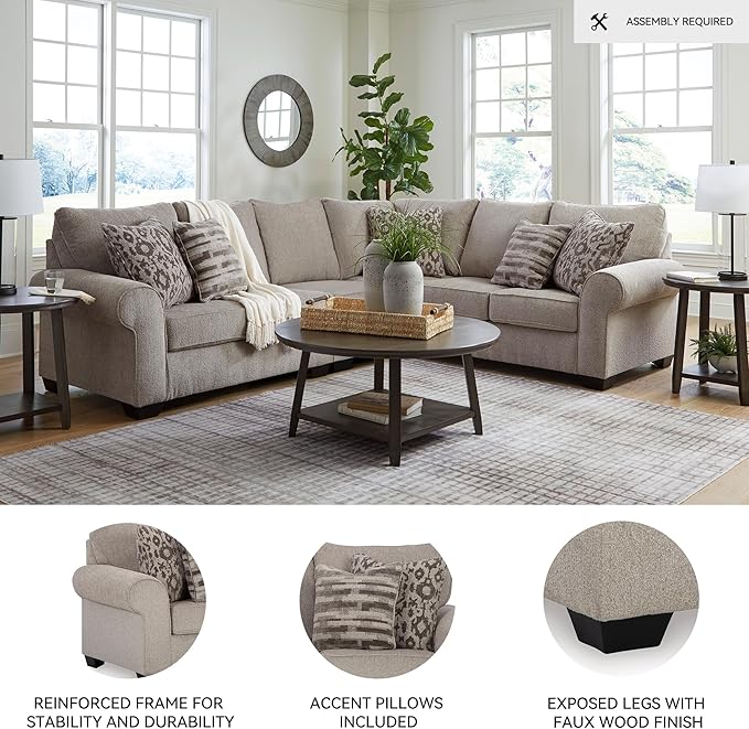 Signature Design by Ashley Claireah Casual L-Shaped 3-Piece Sectional - Image 4