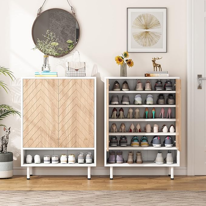 Tribesigns Shoe Cabinet, 18 Pair Rack Organizer Cabinet - Image 3