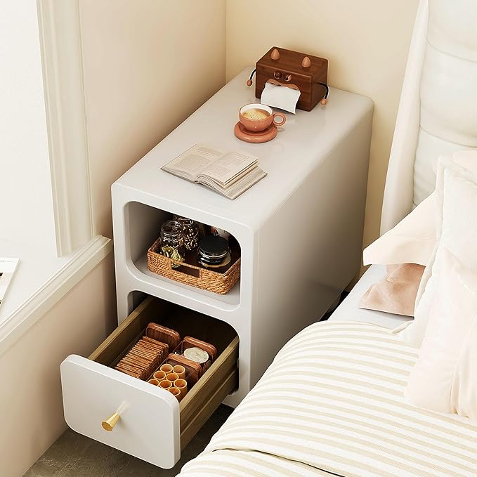Solid Wood Night Stand, Narrow Nightstand - Image 2