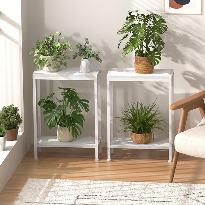 Narrow Side Table for Small Space, 2-Tier Small End Table - Image 9