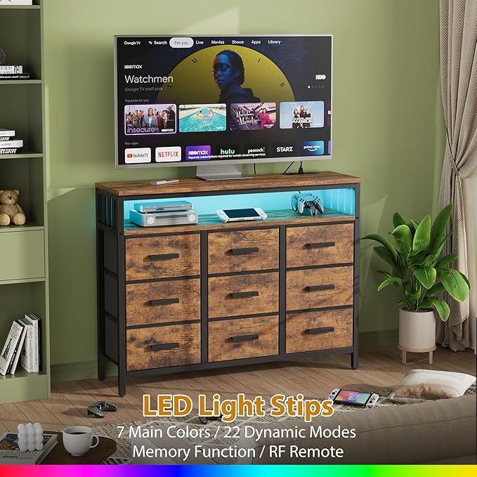 9 Drawer Dresser TV Stand up to - Image 4