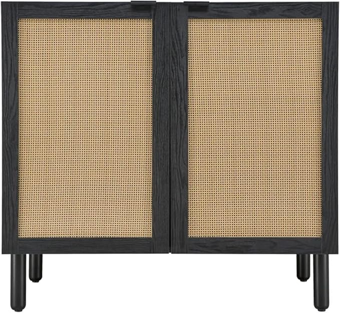 Sango Orre 2-Door Cabinet, Modern Black Storage Cabinet - Image 4