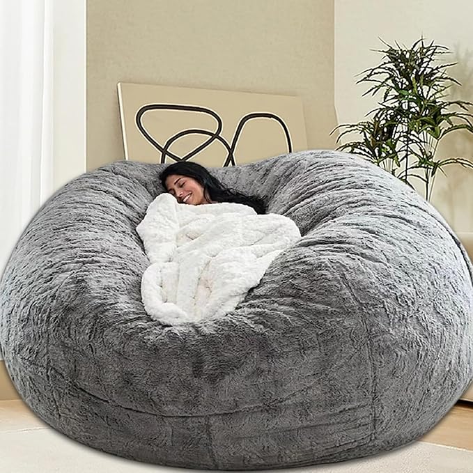 Bean Bag Chair for Kids Adults Without Filler Oversized Round Plush Beanbag by FunnyFurnitureforYourHous
