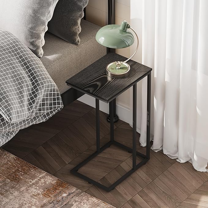 WLIVE Black Side Table, C Table End Table - Image 4