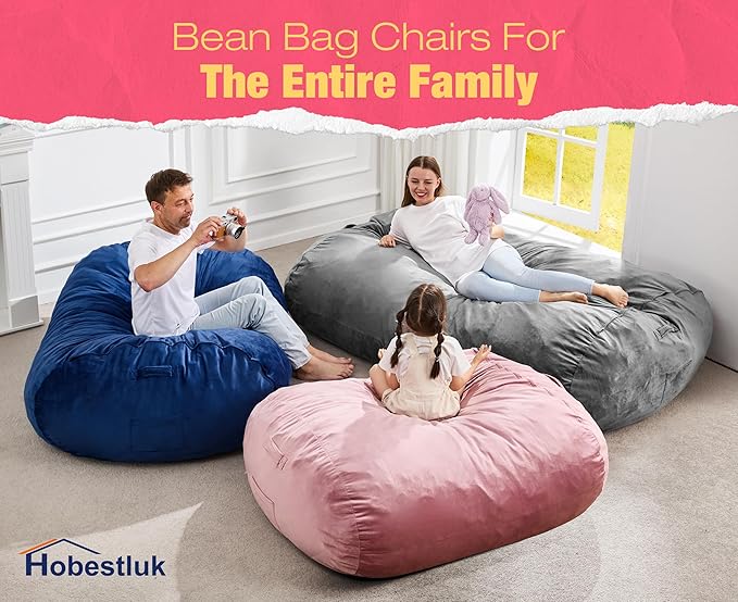 Hobestluk 5FT Bean Bag Chair Large Beanbag Lounger - Image 8