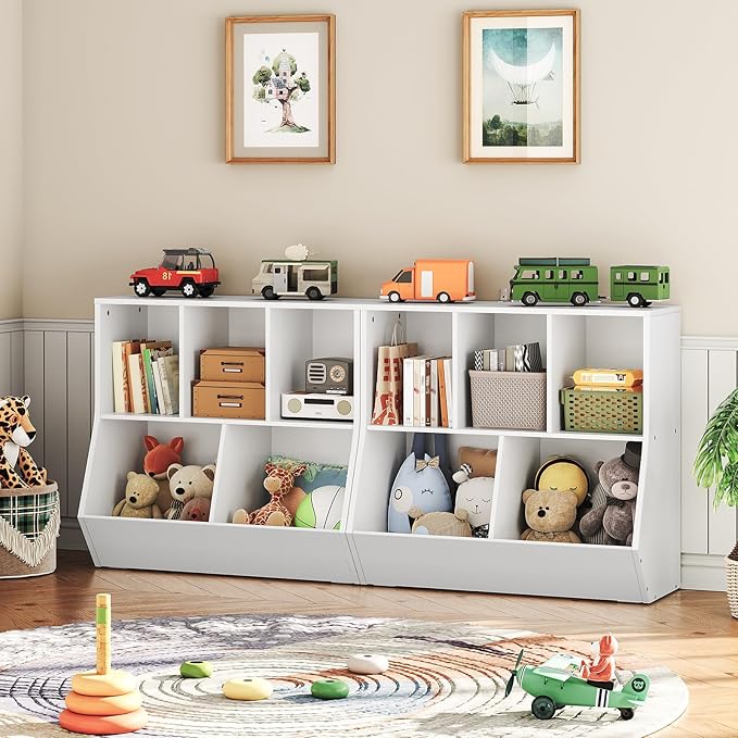 HOOBRO Kids Bookshelf, Bookcase Footboard, 31.5" L Toy Storage Cubby, - Image 4