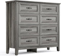LINSY HOME 8 Drawers Dresser for Bedroom, Modern Farmhouse Dresser TV Stand by LINSYHOME
