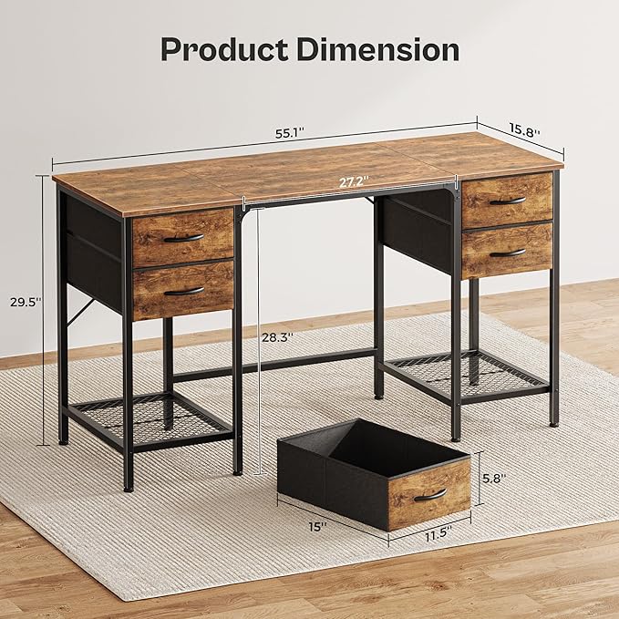 Huuger 55 Inch Computer Desk - Image 3