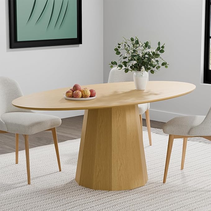 Casaphoria 67" Oval Dining Table, Modern Wood Kitchen Table by Casaphoria