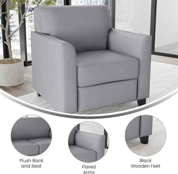 Flash Furniture HERCULES Diplomat Series Gray LeatherSoft Chair - Image 4