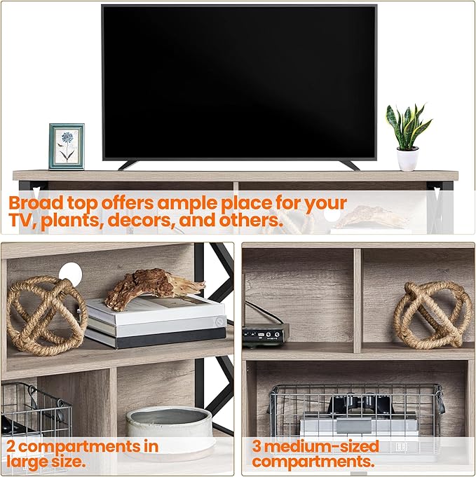 Yaheetech TV Stand for TVs up to 65 Inch, Industrial Entertainment Center - Image 5