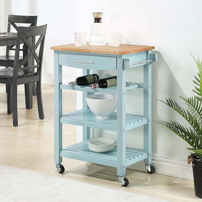 Convenience Concepts Ellaine Butcher Block Kitchen Cart 24.75" - Image 2