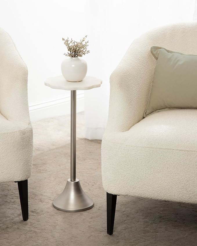 Kate and Laurel Sanzo Modern Pedestal Drink Table, Decorative End Table - Image 2