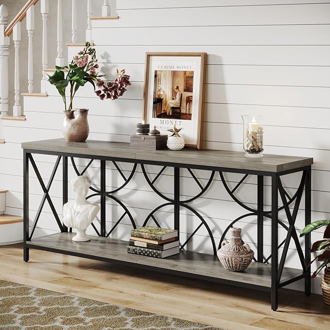 70.9-Inch Extra Long Sofa Table, Narrow Console Table Behind Couch - Image 5