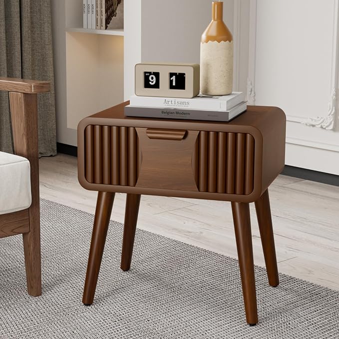 COSIEST Mid Century Modern Nightstand, MCM Vintage Bedside Table by COSIEST