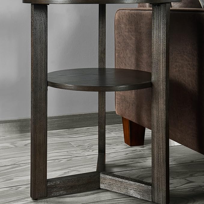 Small Round End Table, Rustic Side Table - Image 7
