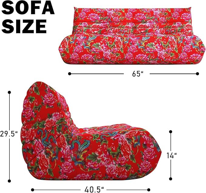 Big Bean Bag Chairs for Adults, 3 Seater Large Bean Bag Sofa, Fireside Chair - Image 2