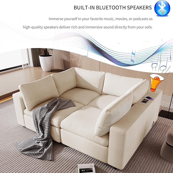 133.9 Inch Modular Convertible Sectional Sofa - Image 6