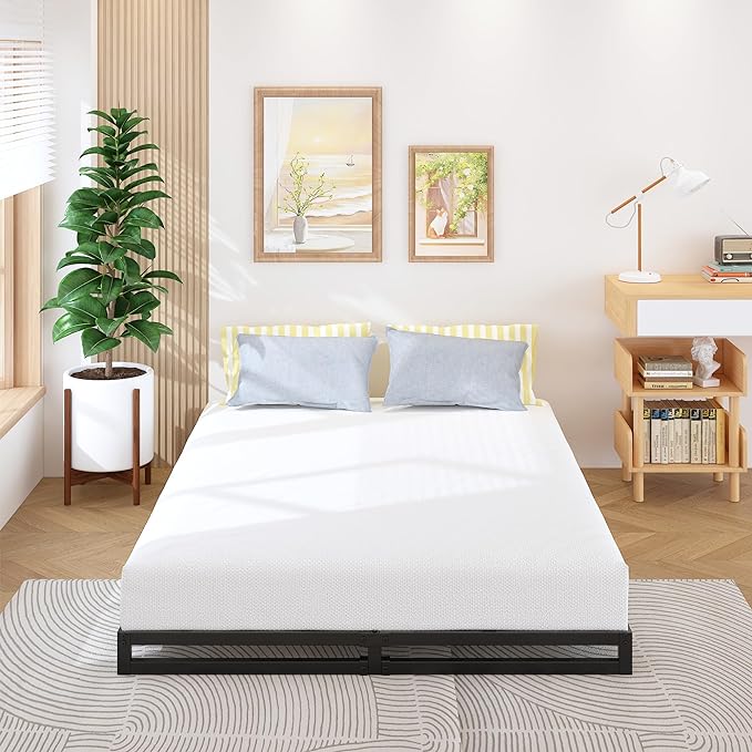 6 Inch King Size Bed Frame Sturdy Mattress Foundation, Heavy Duty Metal Platform - Image 5