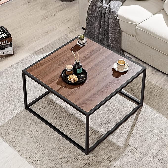 SAYGOER Farmhouse Coffee Table Rustic Wood Coffee Tables Mid Century Modern - Image 2