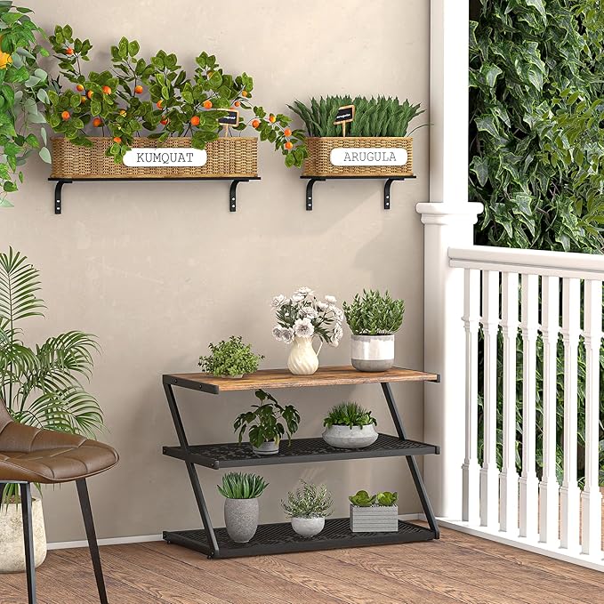 Z-Frame Shoe Rack with Wooden Top & Metal Mesh Shelves - Image 6