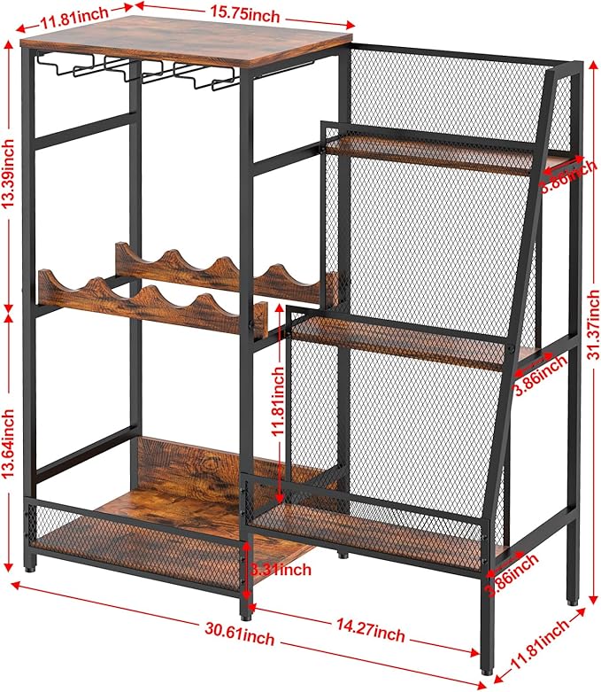 Versatile Liquor Stand for Home Bar, Wine Rack Freestanding Floor, Mini Bar - Image 6
