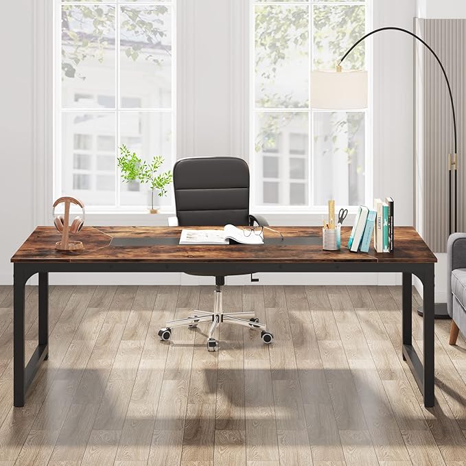 Tribesigns Modern Computer Desk, 78.7 x 39.4 inch X Large Executive Office Desk - Image 8
