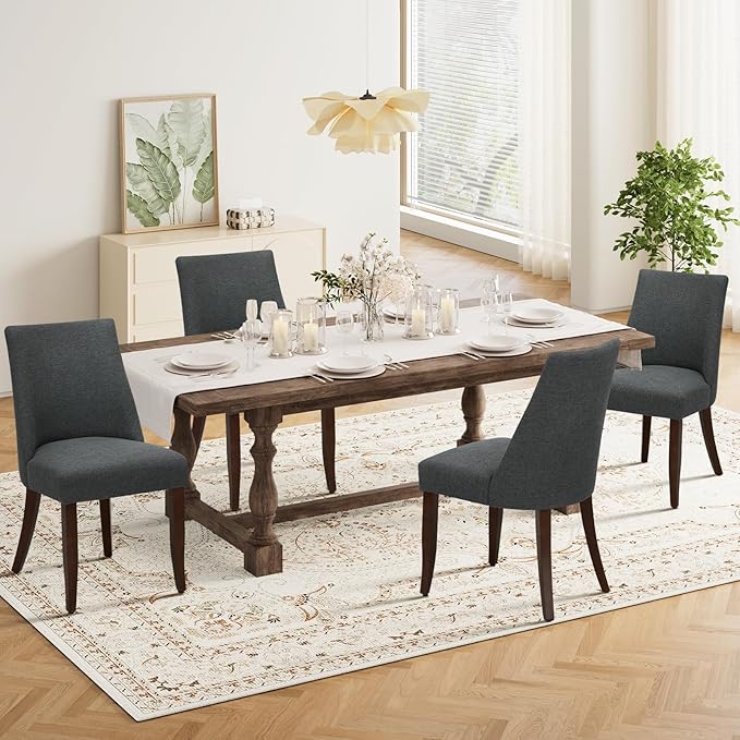 COLAMY Upholstered Dining Chairs Set of 4, Mid Century Modern Kitchen Chairs - Image 2